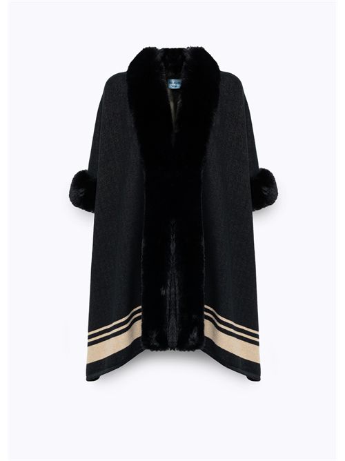 Cappa in maglia con faux fur BLUGIRL BLUMARINE | PF5011T0300/22222